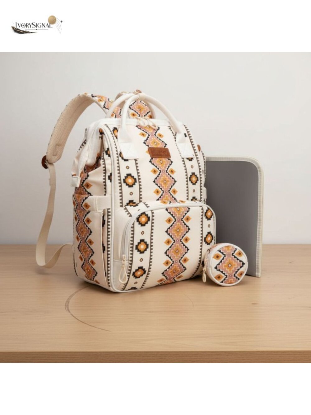 Wrangler Aztec Pattern Diaper Bag Backpack Multi-Function Travel Baby Bags